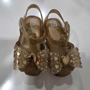 Zaxy Nina Kids Glittery Sandals with Heart Bow